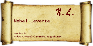 Nebel Levente névjegykártya